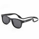 Black flexible polarized toddler sunglasses with adjustable strap for 0-24 months, UV400 protection.