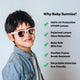 Peach flexible polarized kids sunglasses for ages 3-8 with UV400 protection and eco-friendly materials.
