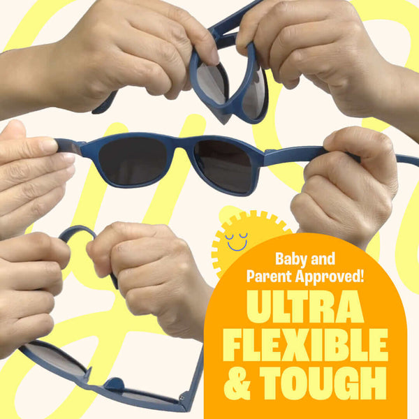 Transparent Pink Polarized Baby Sunglasses with Strap 0-24 Months, ultra flexible and tough for babies.