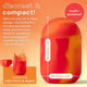 Compact Bodyotics Comfycase menstrual cup sterilizer in red and orange for discreet sterilizing and storage of menstrual cups, discs, and kegel exercisers.